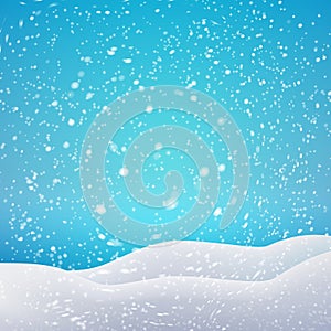 Snowfall and drifts. Vector illustration concept