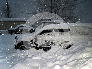 Snowfall in evening time