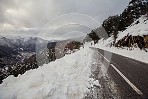 Snowfall in the hills of Soldeu, Andorra