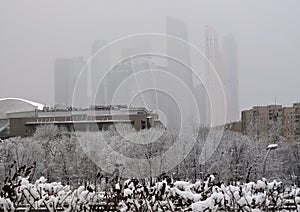 Snowfall in the Moscow