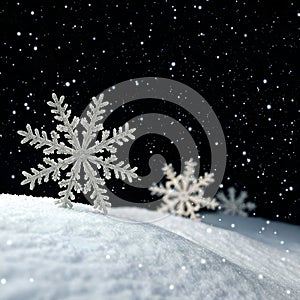 Snowfall at Night 3D Icon,