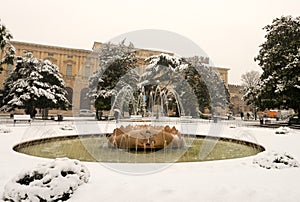Snowfall in Piazza Bra - Verona Italy