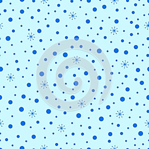 Snowfall seamless pattern. Winter vector background. holidays repeat texture. snowflakes backgrop. Can use for holidays