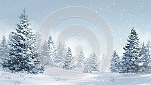 Snowfall Silent Forestline