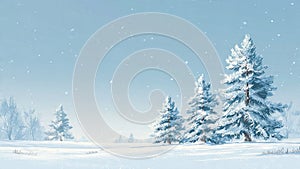 Snowfall Silent Forestline