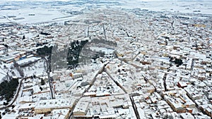 Snowfall and storm of the Filomena storm in Spain. photo