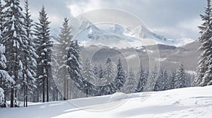 A snowfalling on the mountain