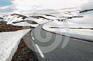 Snowfields Road in Norway