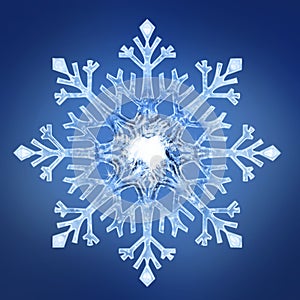 Chilled Serenity, Snowflake Over Blue Hues photo