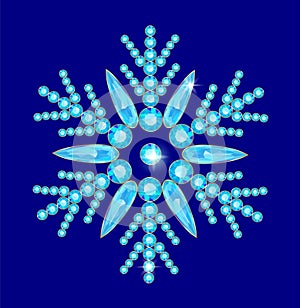 Snowflake from aquamarines photo