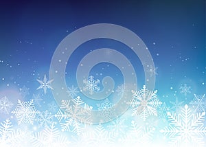 Snowflake background. Blue winter christmas backdrop photo