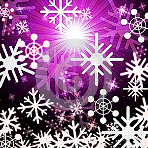 Snowflake Background Means Snowing Sun And Winter