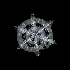 Snowflake on black background