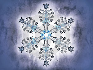 Snowflake on a blue background