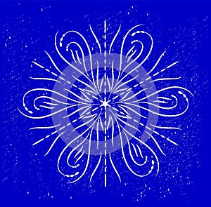 Snowflake on blue background with texture