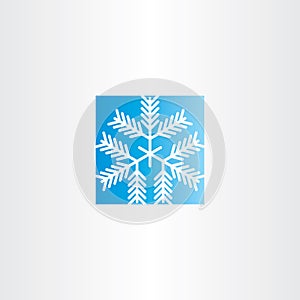 snowflake blue square icon