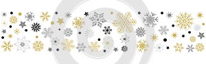 Snowflake border background for Christmas card - vector