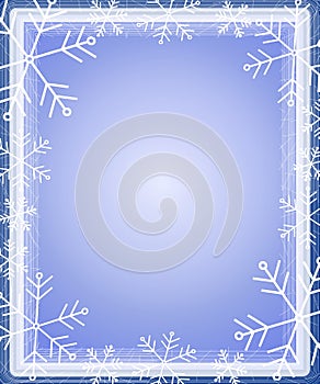 Snowflake Border Frame Blue