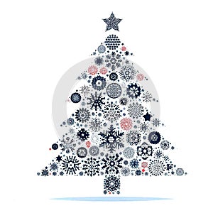 snowflake christmas tree with star on top