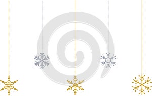 Snowflake christmas vector decoration and santa claus face icon, happy xmas christmas new year, vector image