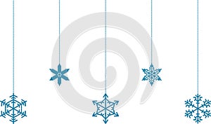 Snowflake christmas vector decoration and santa claus face icon, happy xmas christmas new year, vector image