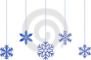 Snowflake christmas vector decoration and santa claus face icon, happy xmas christmas new year, vector image