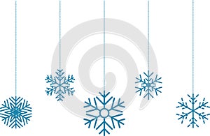 Snowflake christmas vector decoration and santa claus face icon, happy xmas christmas new year, vector image