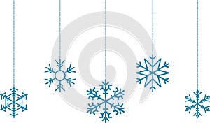 Snowflake christmas vector decoration and santa claus face icon, happy xmas christmas new year, vector image