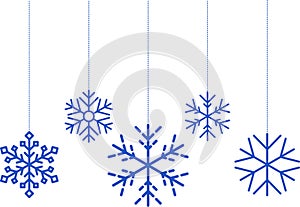 Snowflake christmas vector decoration and santa claus face icon, happy xmas christmas new year, vector image