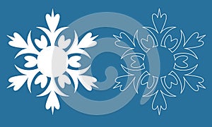 Snowflake Christmas winter, white snowflake for decoration and design