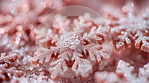 snowflake closeup on pink background