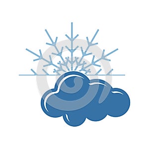 snowflake cloud icon logo design template