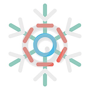 Snowflake Color Vector icon Easily modify or edit