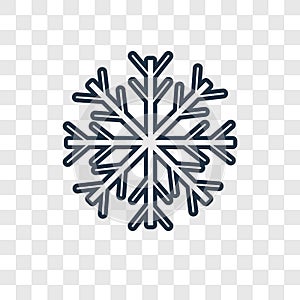 Snowflake concept vector linear icon isolated on transparent background, Snowflake concept transparency logo in outline style