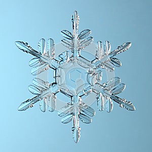 Snowflake crystal natural abstract background beautiful blue