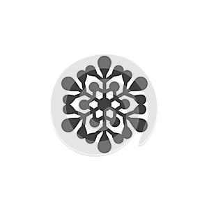 Snowflake decoration vector icon