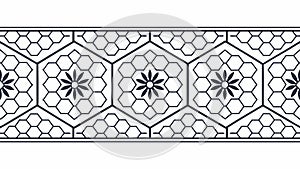 Snowflake Geometric Border: Intricate Winter Pattern, vector design Generative AI