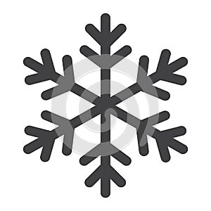 Snowflake glyph icon, New year and Christmas