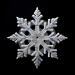 Snowflake, holiday ornament, Christmas decor, crystal clear shape closeup of snow element, snowflakes, winter symmetry