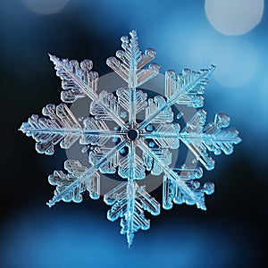 Snowflake, holiday ornament, Christmas decor, crystal clear shape closeup of snow element, snowflakes, winter symmetry