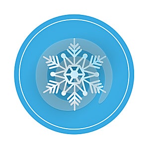 Snowflake icon on blue circle