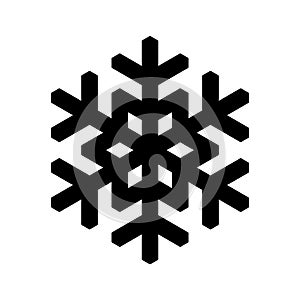 Snowflake icon. Christmas and winter theme. Simple flat black illustration on white background