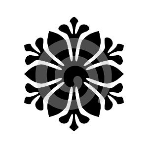 Snowflake icon. Christmas and winter theme. Simple flat black illustration on white background