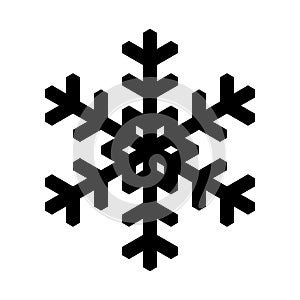 Snowflake icon. Christmas and winter theme. Simple flat black illustration on white background