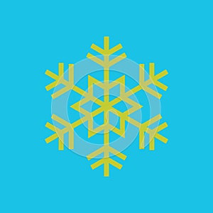 Snowflake icon, flat design style, vector illustration