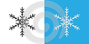 Snowflake icon in flat style. Snow flake winter vector illustration on isolated background. Christmas snowfall ornament business