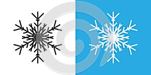 Snowflake icon in flat style. Snow flake winter vector illustration on isolated background. Christmas snowfall ornament business