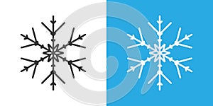 Snowflake icon in flat style. Snow flake winter vector illustration on isolated background. Christmas snowfall ornament business