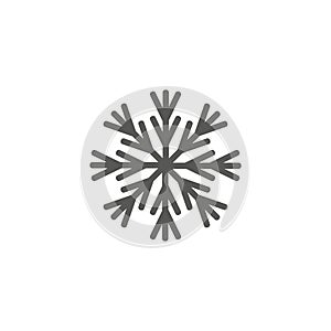 Snowflake icon. Flat vector illustration in black on white background.