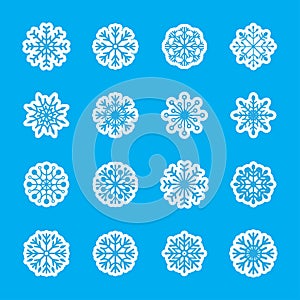 Snowflake icon set 2, vector eps10